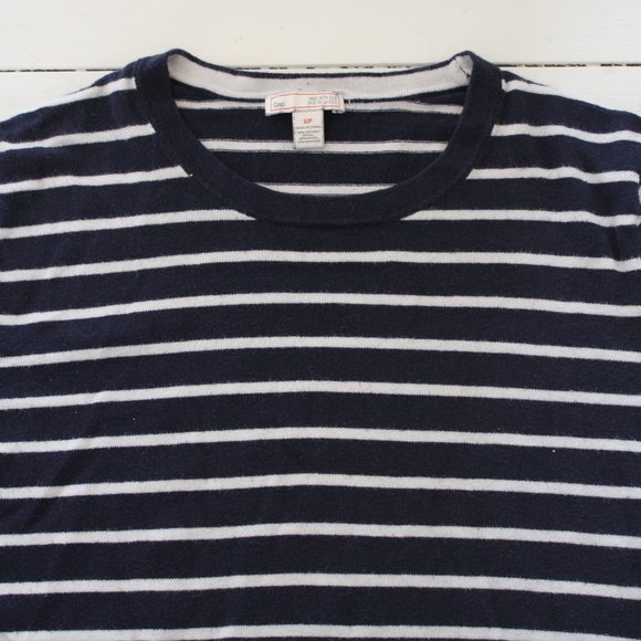 GAP Navy and White Stripe Knit Long Sleeve, (Made With Silk) - Picture 7 of 7